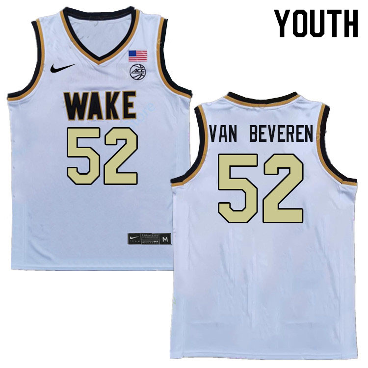 Youth #52 Grant van Beveren Wake Forest Demon Deacons 2022-23 College Stitchec Basketball Jerseys Sa